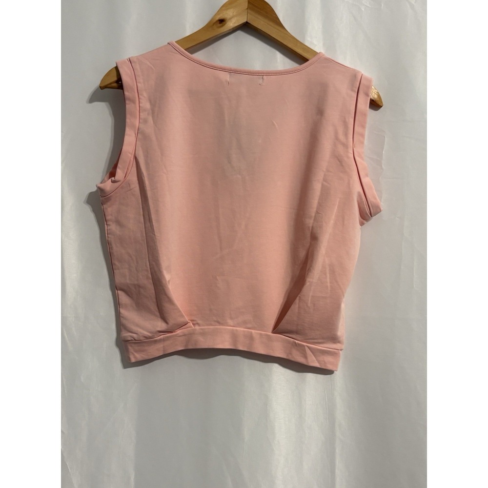 Arrive Guide Women's V-Neck Sleeveless Crop Top, Women's M Athletic Shirt Pink - Picture 3 of 8